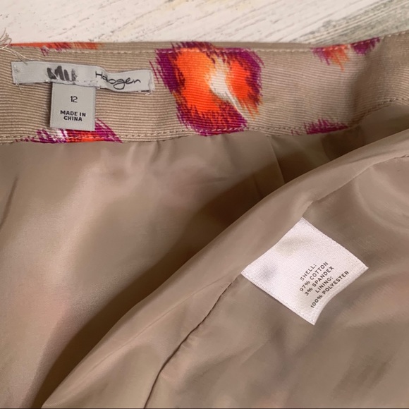Halogen Tan Orange Magenta Animal Print Skirt - 12 - Picture 5 of 6